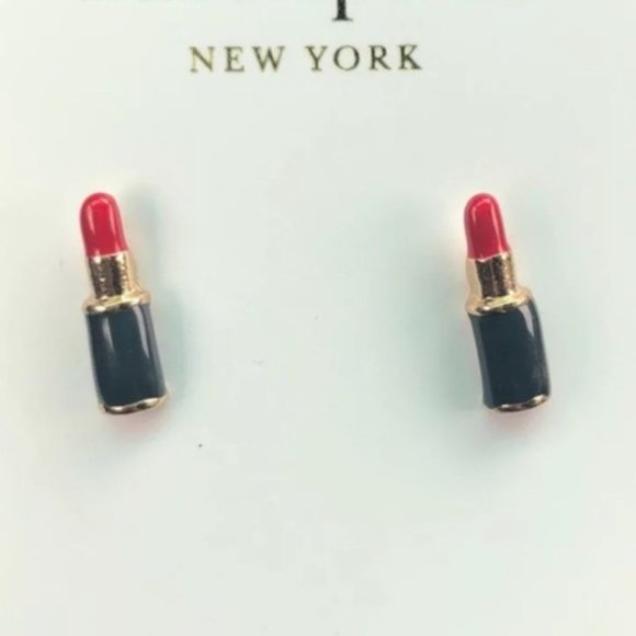 NWT Kate Spade Kiss and Make Up Lipstick Earrings - Picture 2 of 3